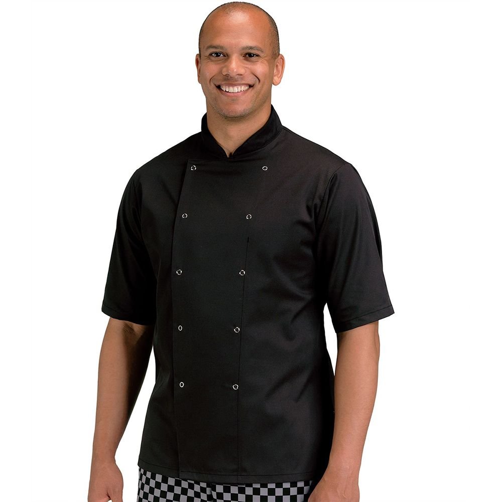 Afd AFD Men's Short Sleeve Chefs Jacket in Black - 2