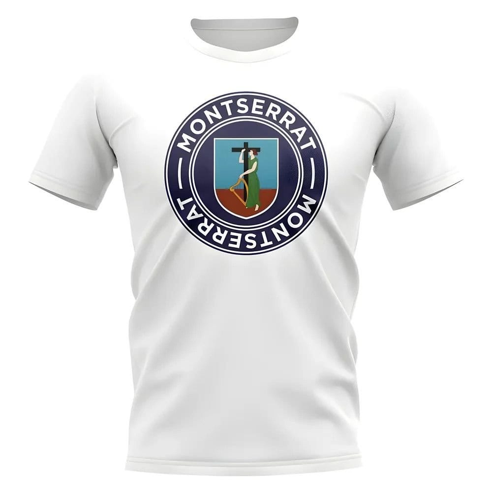 Montserrat Men's Football Badge T-Shirt in White