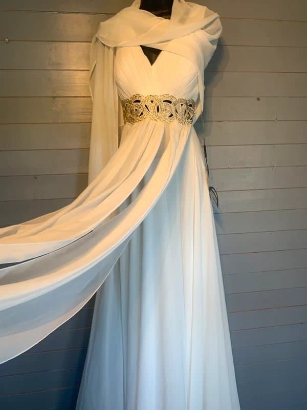 Wedding Brand new with tags Pop Line Grecian ivory wedding dress & Gina Bacconi shawl