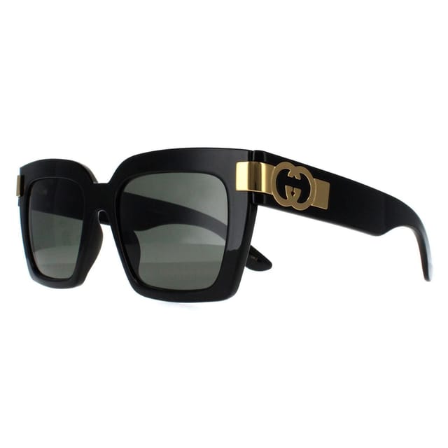 Gucci Gucci Women's Square Black with Gold Grey GG1689S - 2
