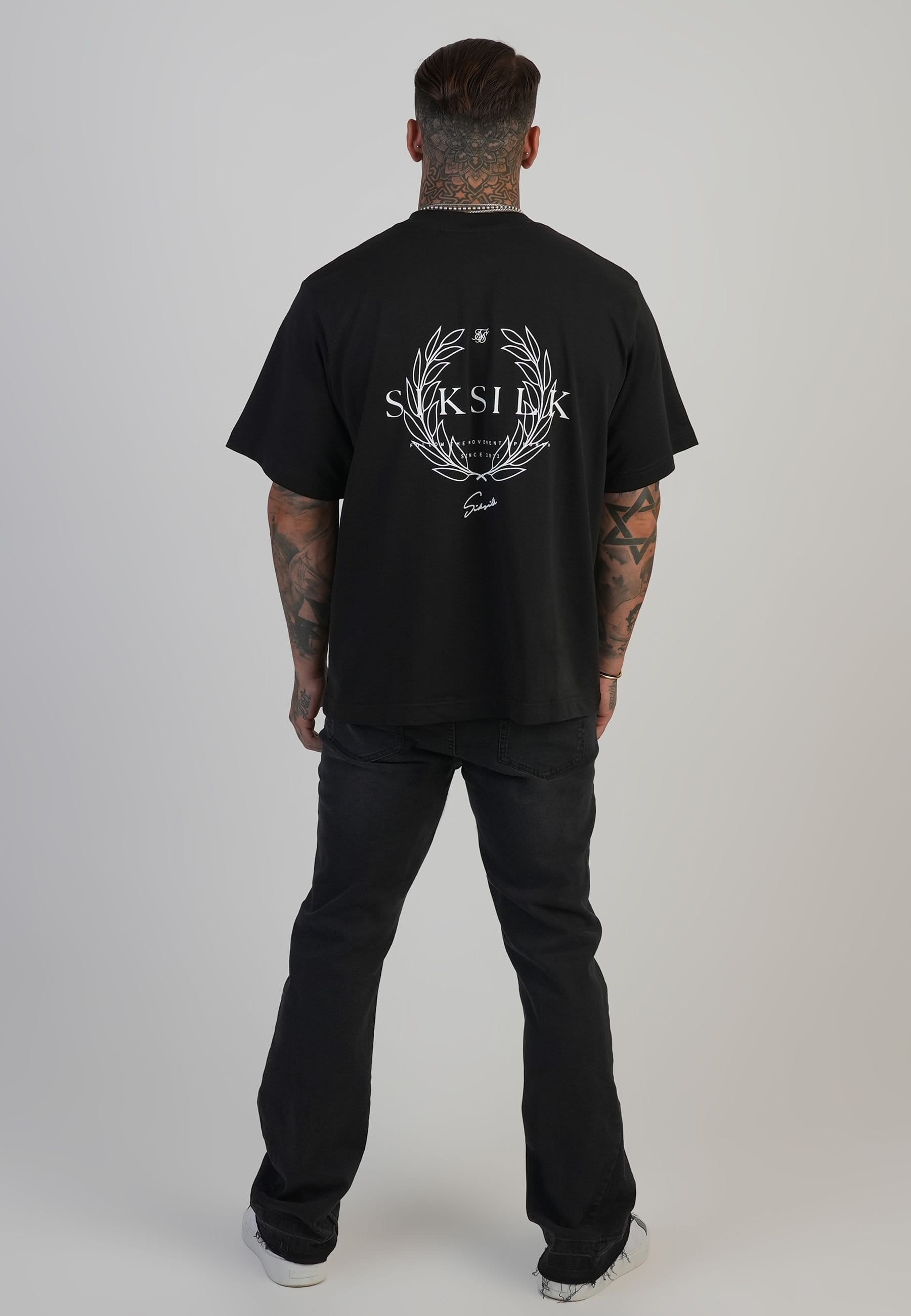 SikSilk SikSilk Men's Flare Fit Jeans in Black - 4