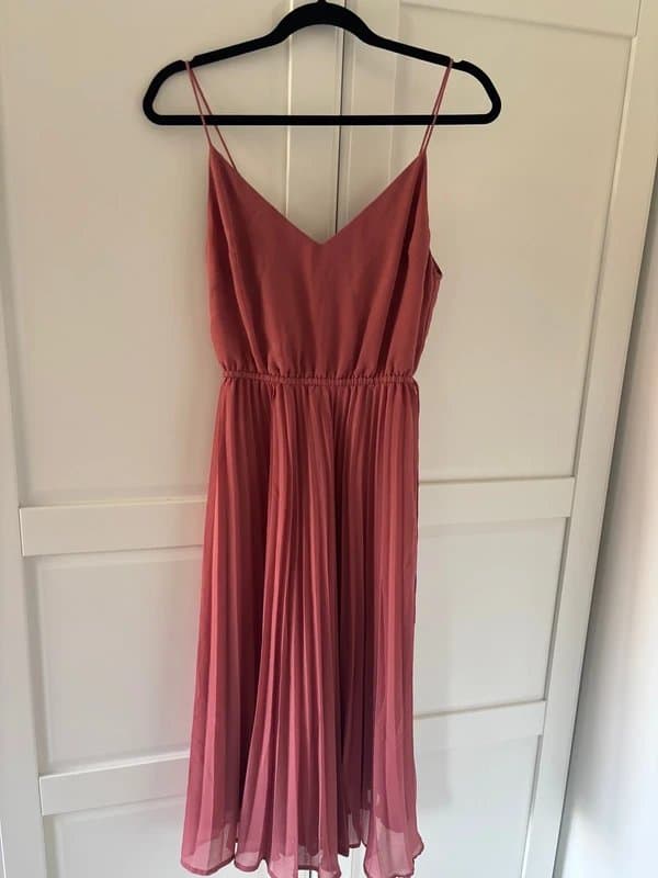 ASOS Asos Dusky Pink Pleat Chiffon Dress