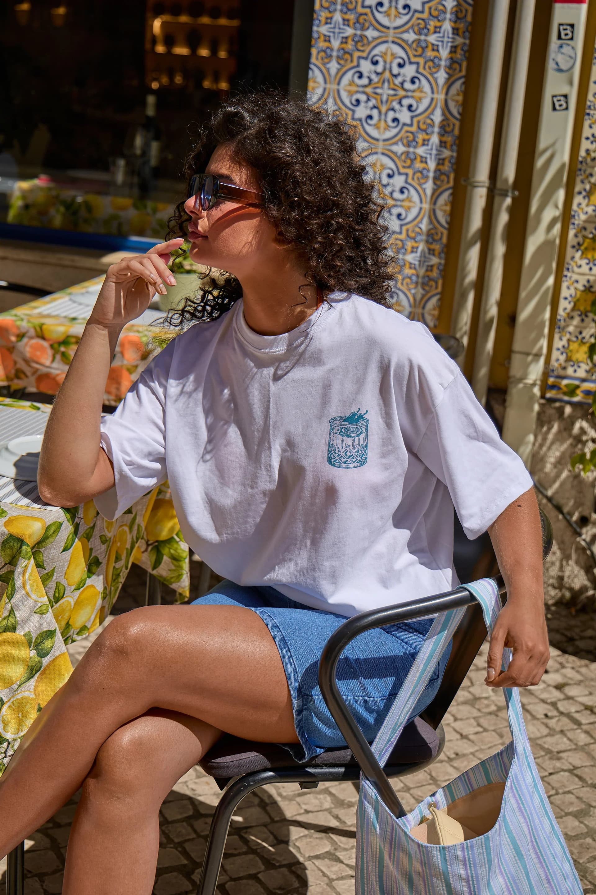 Kaiia Kaiia Margarita Graphic Oversized T-shirt White