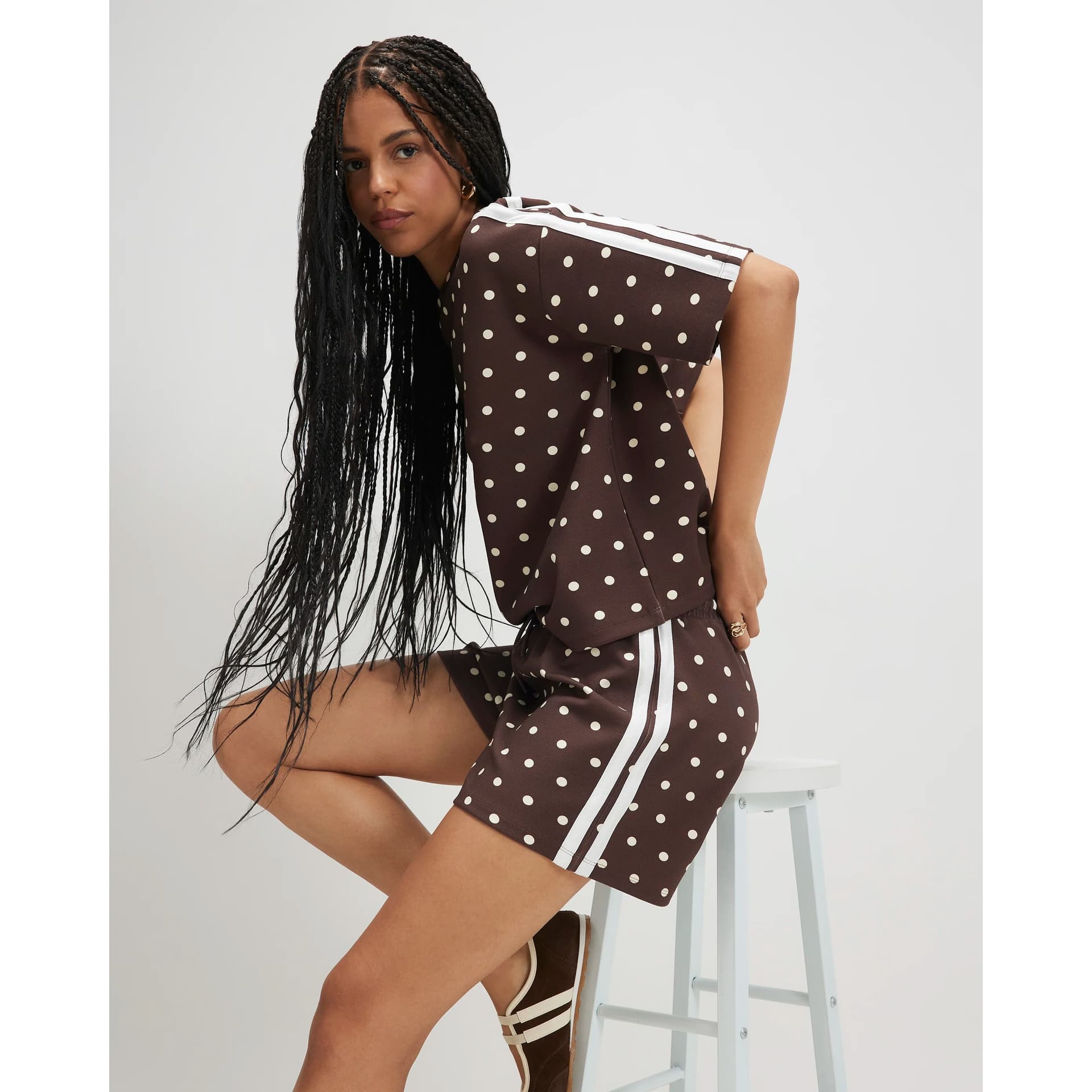 River Island River Island Womens Brown Premium Polka Dot Tape Shorts