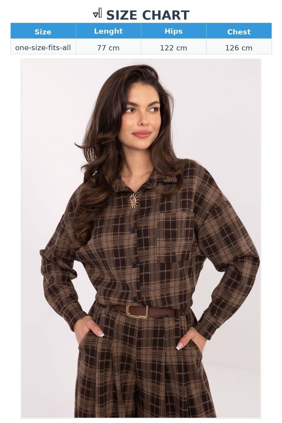 Love Lace Love Lace Women's Checkered Flannel Long Sleeve Shirt in Brown - 4