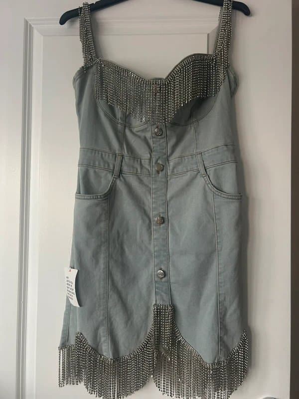 ASOS ASOS Luxe diamanté denim dress