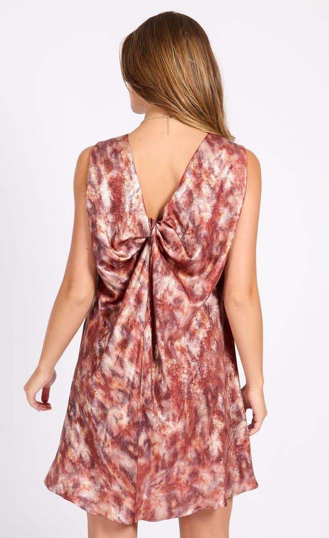 Little Mistress Little Mistress Women's Blur Print Satin Mini Dress - 3