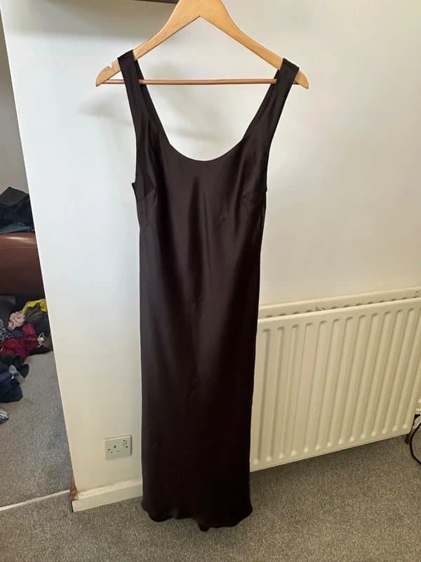 ASOS Design Black asos satin midi dress