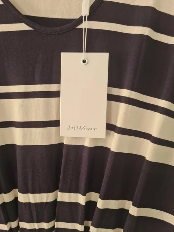InWear Black and cream stripe dress