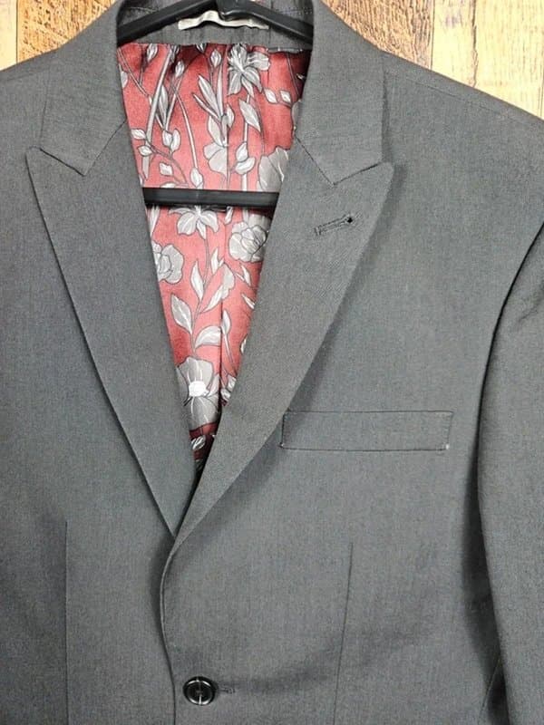 Next Next Tailoring Slim Fit Blazer Jacket - Grey Floral Lining