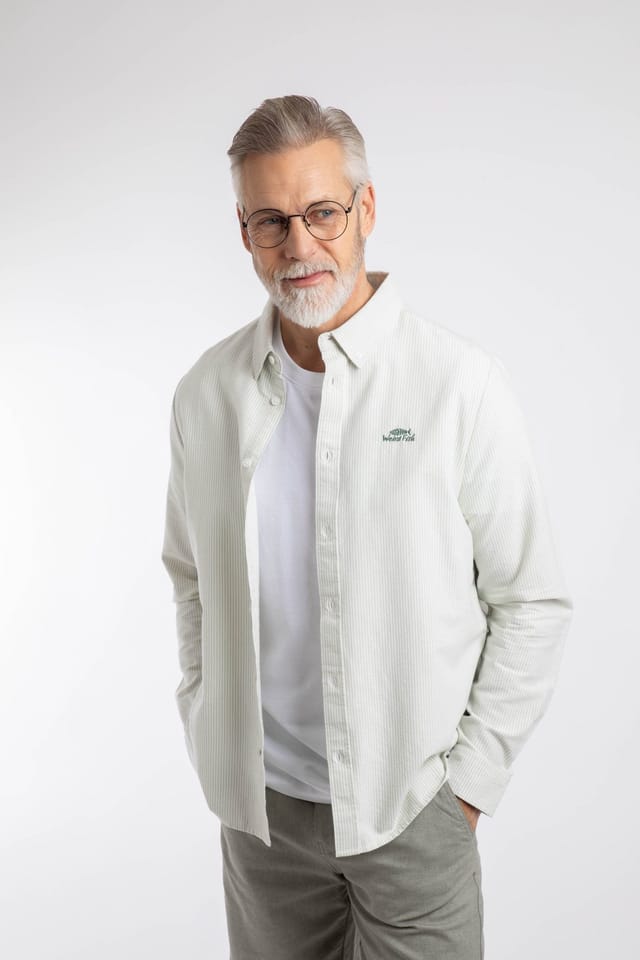 Weird Fish Weird Fish Men's Benedict Button Down Oxford Shirt in Pale Green - 3