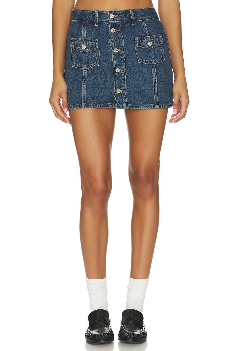 revolve Button Front Skort