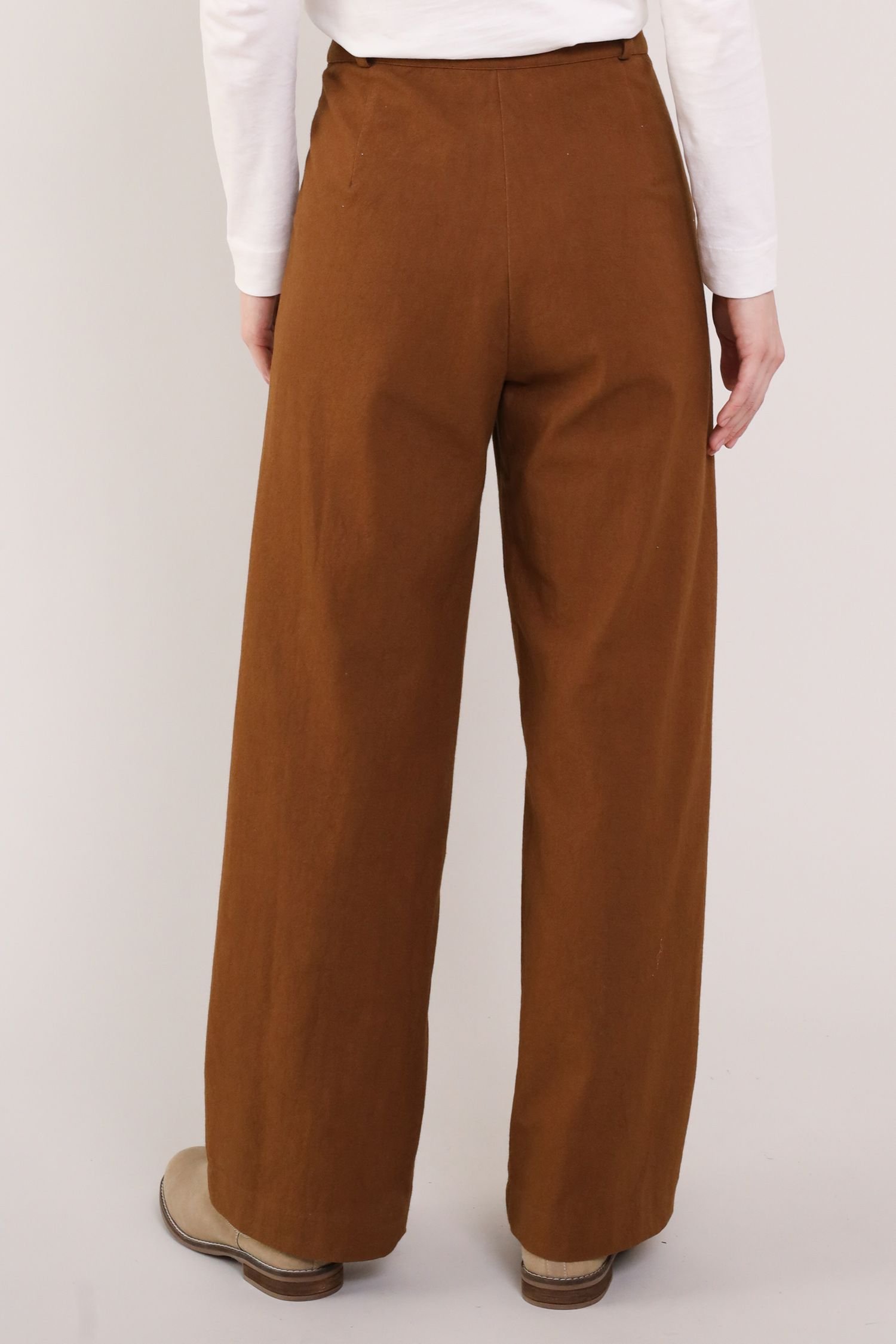 Nomads Clothing Nomads Clothing Women's Cotton Wide Leg Trousers in Brown - 4