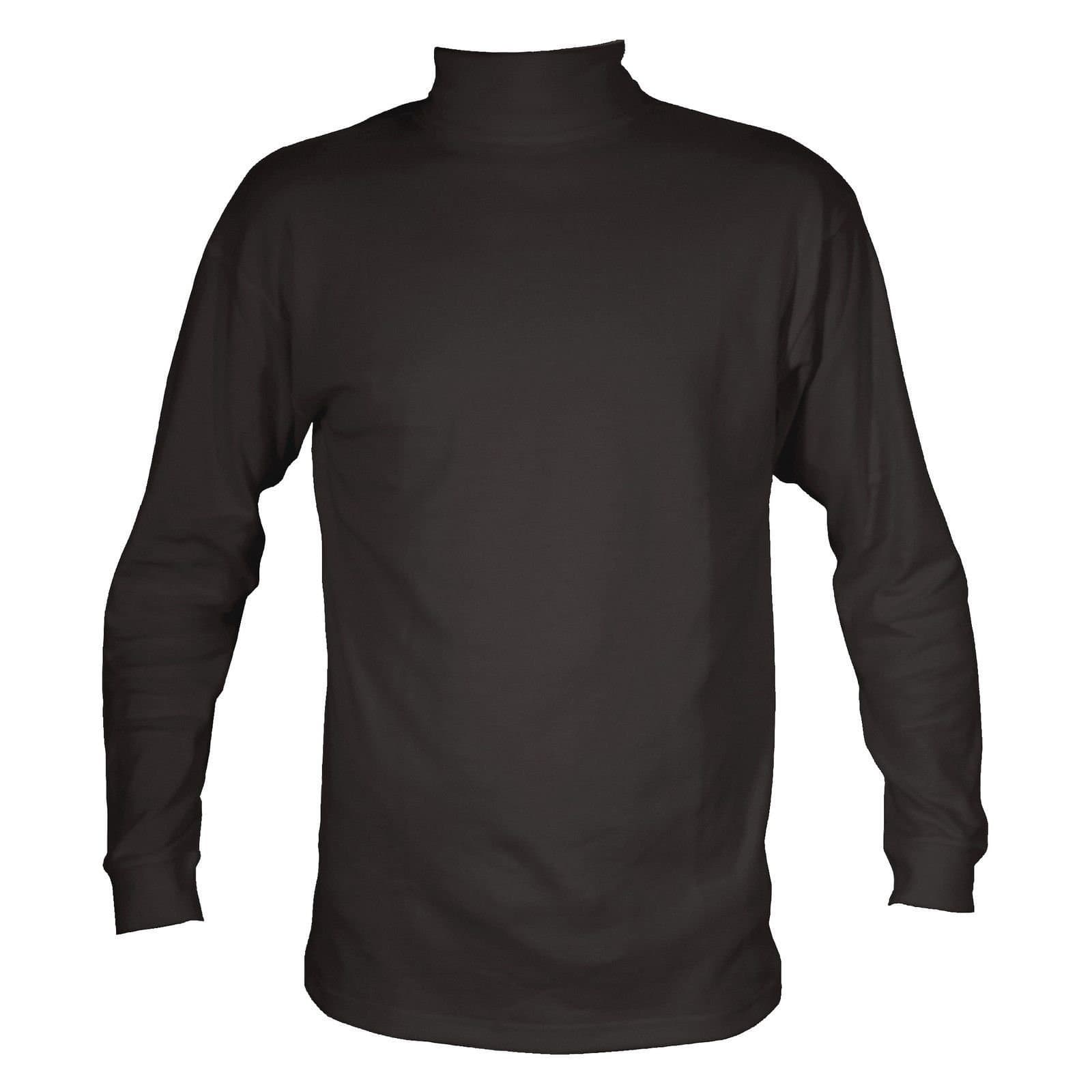 Britwear Britwear Men's Mens Roll Neck Thermal Underwear Baselayer Long Sleeved T-Shirt Top in Black