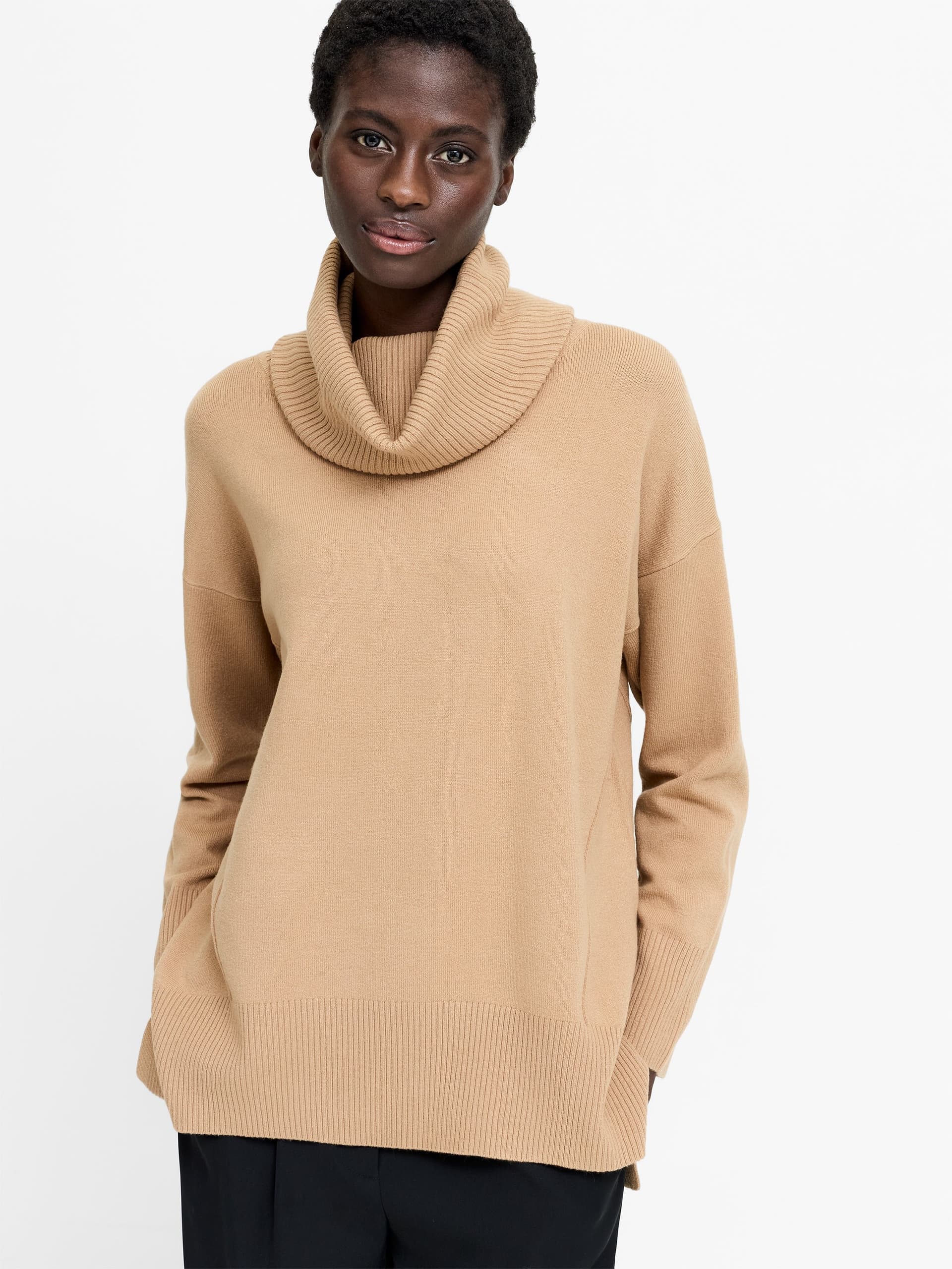 French Connection Babysoft Camel Cowl Neck Jumper Camel
