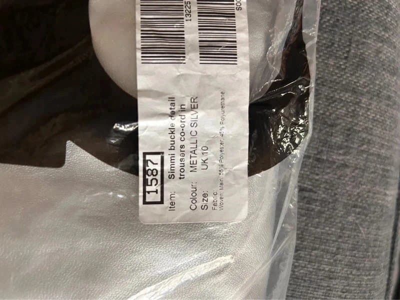 ASOS Y2K Leather Look Silver Flared Trousers - Size 10