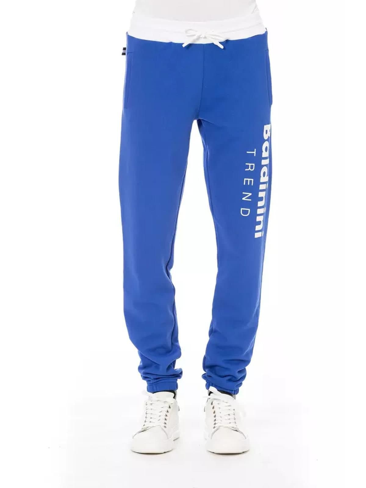 Baldinini Trend Baldiniini Trend Men's Blue Cotton Fleece Sport Pants