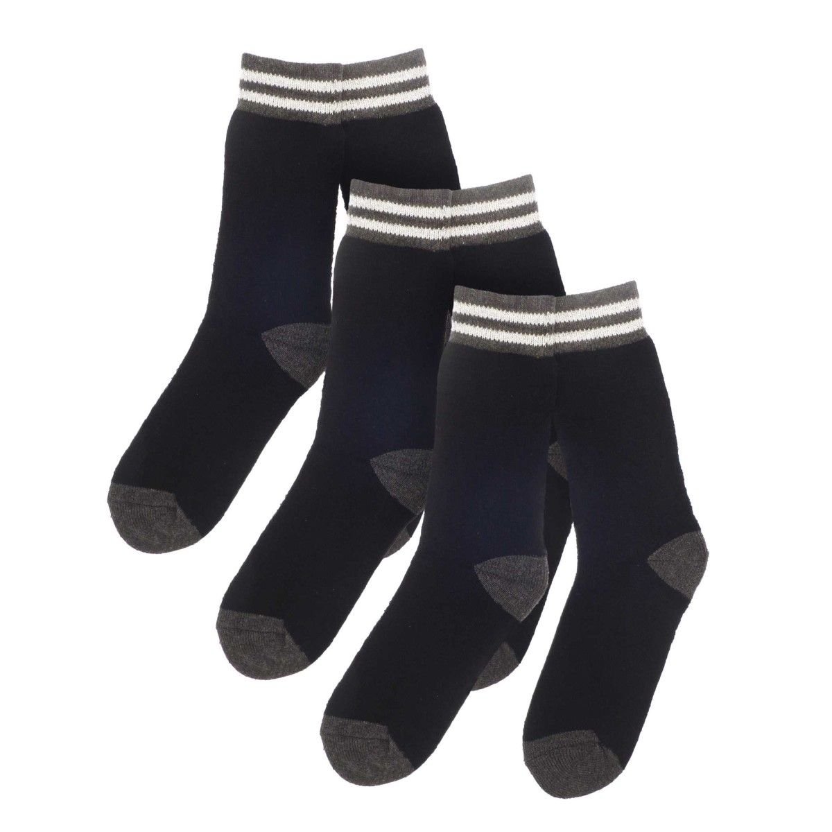 Country Club Country Club Men's Pack of 3 Everyday Cotton Work Socks in Black - 2
