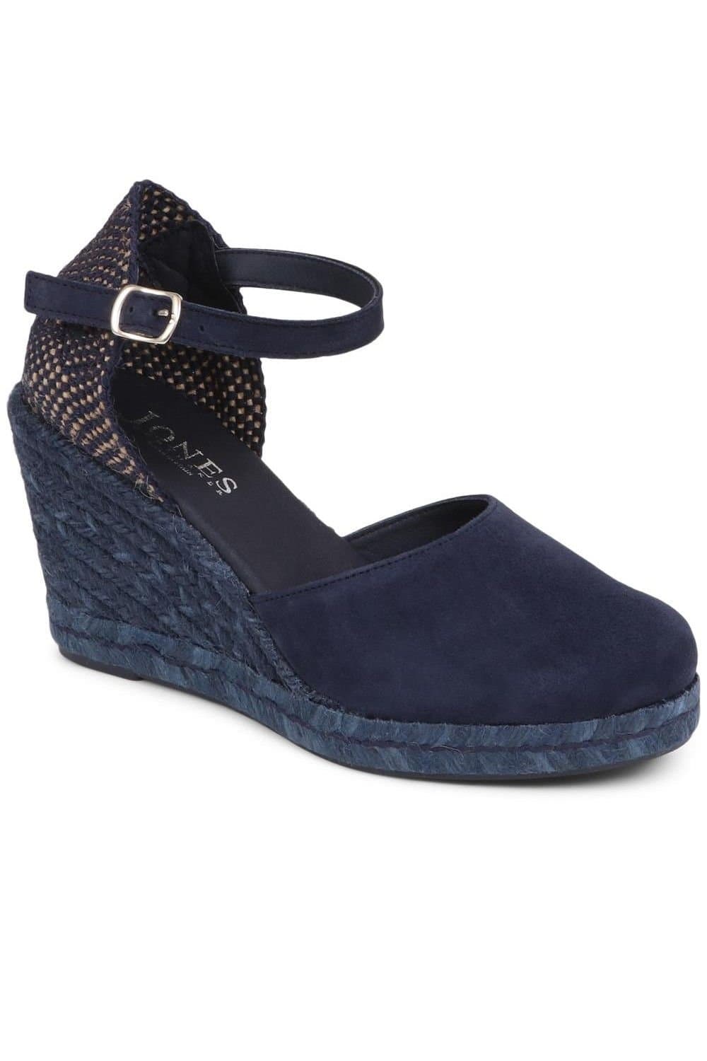 Jones Bootmaker Jones Bootmaker Women's Arabella Wedge Sandals in Navy