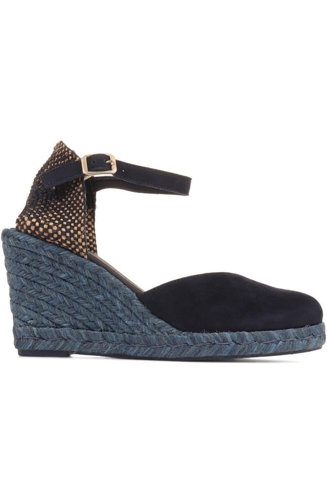 Jones Bootmaker Jones Bootmaker Women's Arabella Wedge Sandals in Navy - 2
