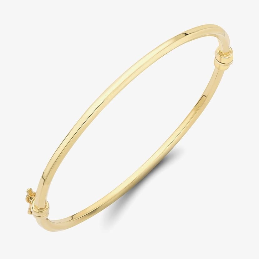 T.H.Baker T.H.Baker Women's 9ct Gold Bevelled Tube Bangle 111225127485 - 1