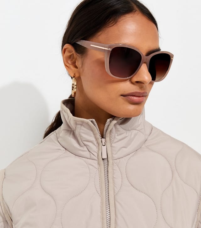 New Look Women's Cream Quilted High Neck Jacket New Look - 3