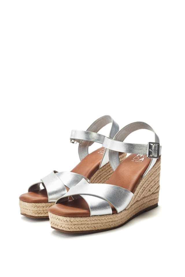Moda in Pelle Moda In Pelle Women's 'Jasminium' Leather Wedges in Silver - 2
