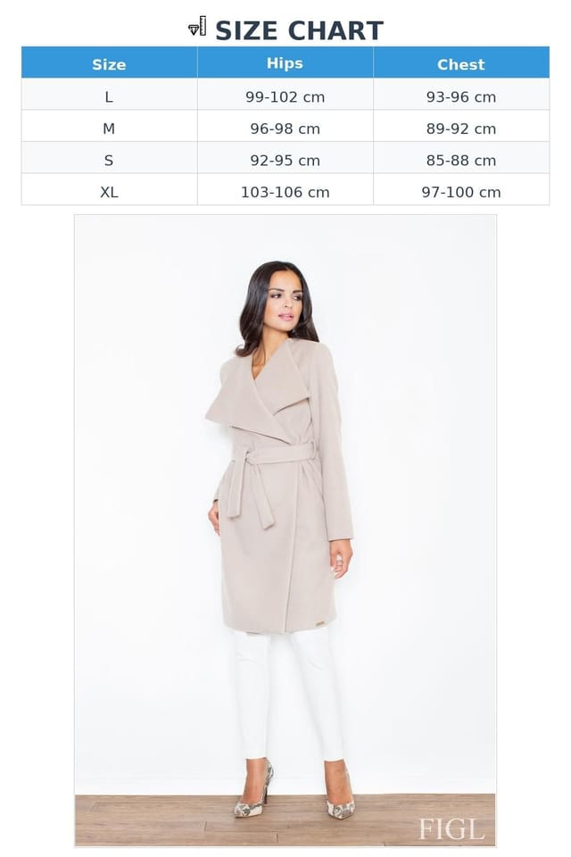 Love Lace Love Lace Women's Elegant Oversize Fleece Autumn Coat with Pockets in Beige - 2