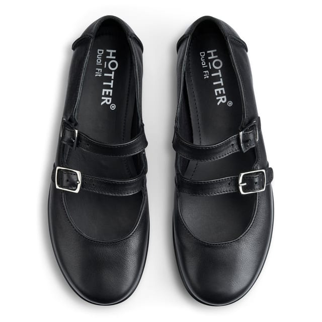 Hotter Hotter Women's 'Promise' Twin-Strap Mary Janes in Black - 3