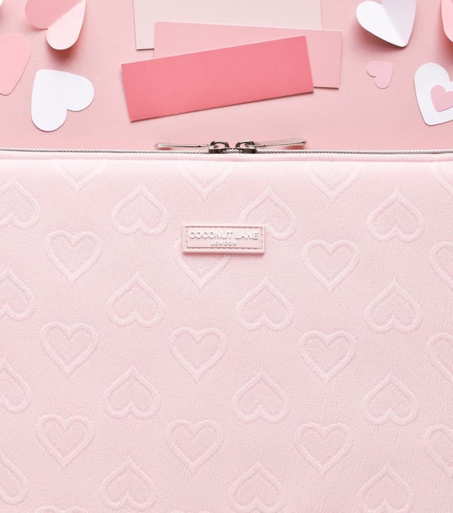 Coconut Lane Pink Heart Laptop Sleeve Coconut Lane New Look - 3