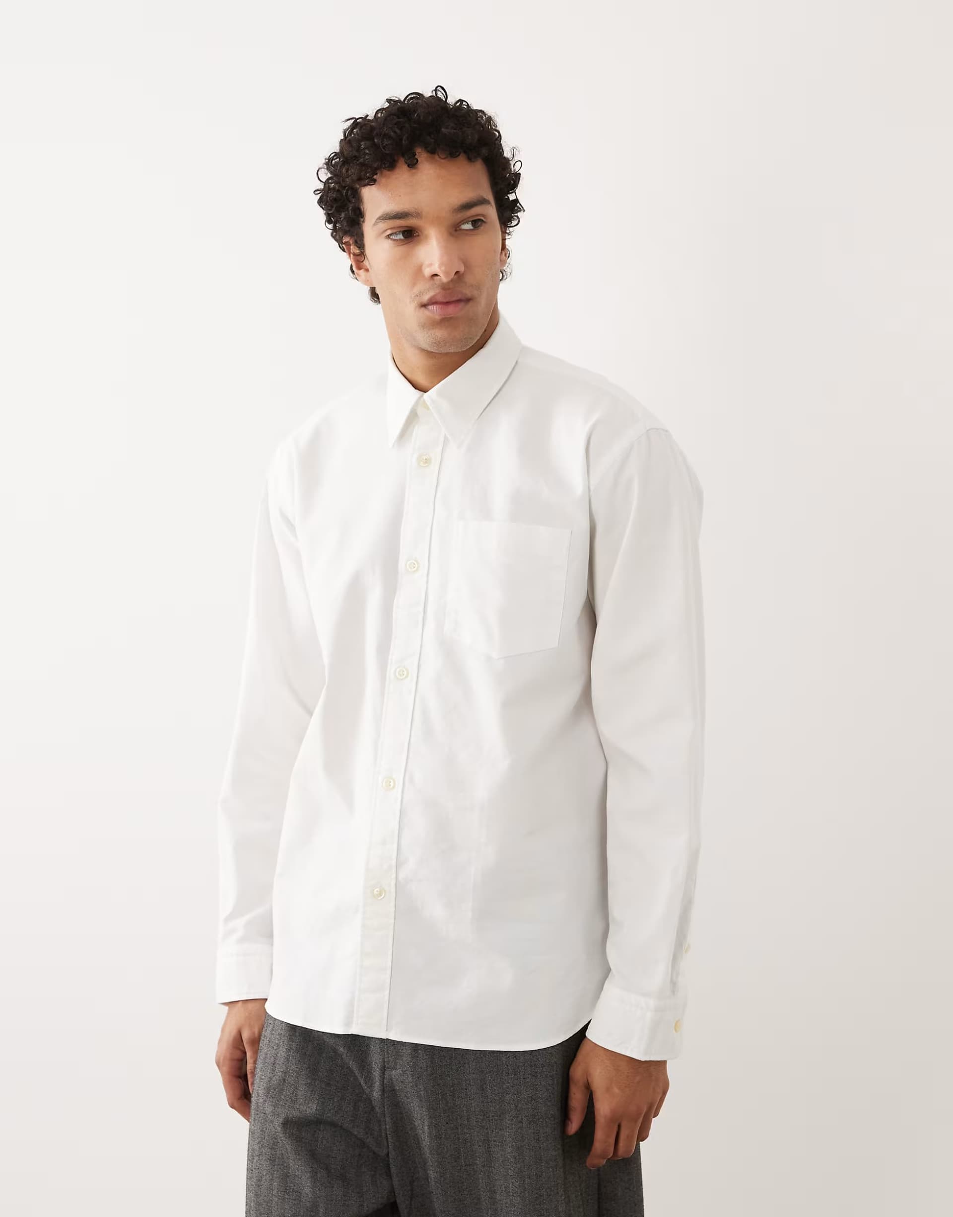 ASOS ASOS Long Sleeve Oxford Shirt in White