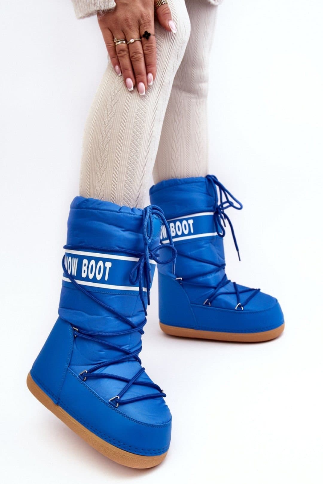 Love Lace Love Lace Blue Warm Snow Boots