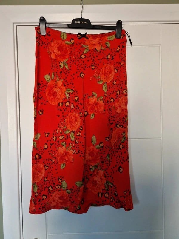 Never Fully Dressed Never Fully Dressed Red Floral Midi Skirt - 1