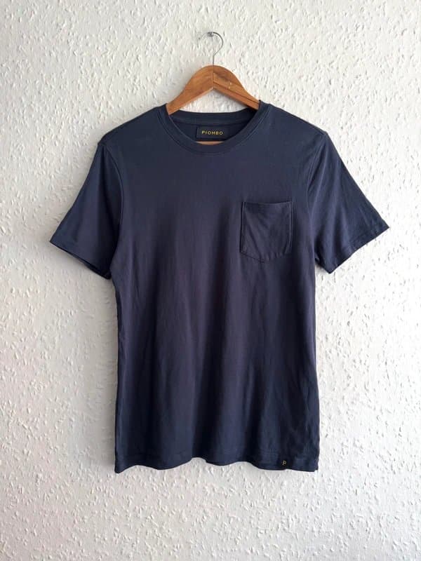Piombo Men's Piombo Navy Cotton T-Shirt - Size S