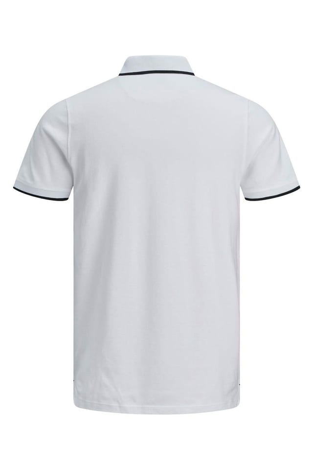 jack & jones Jack & Jones Men's Mens White Logo Polo Shirt Cotton Casual Short Sleeve Size S - 2
