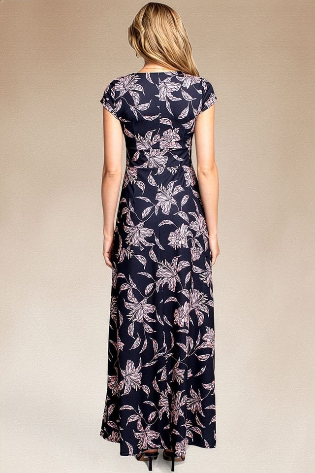 Hot Squash Hot Squash Women's Cap Sleeve Jersey Maxi Dress in Navy - 2
