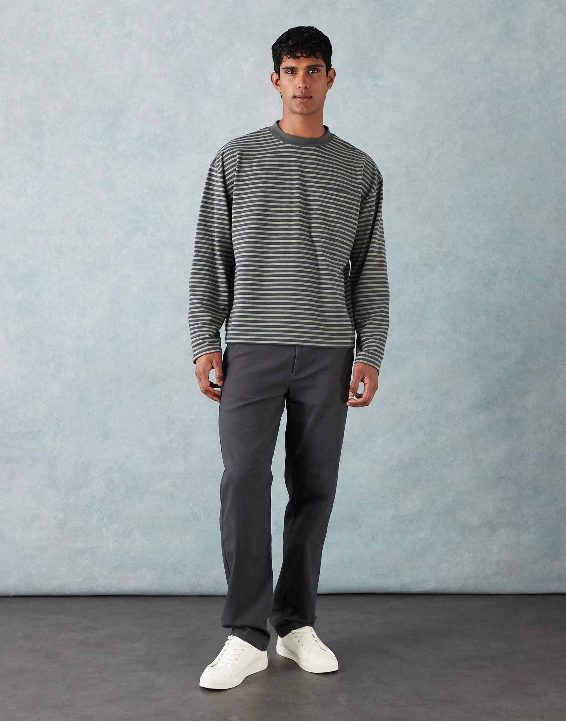 ASOS DESIGN straight chinos in charcoal