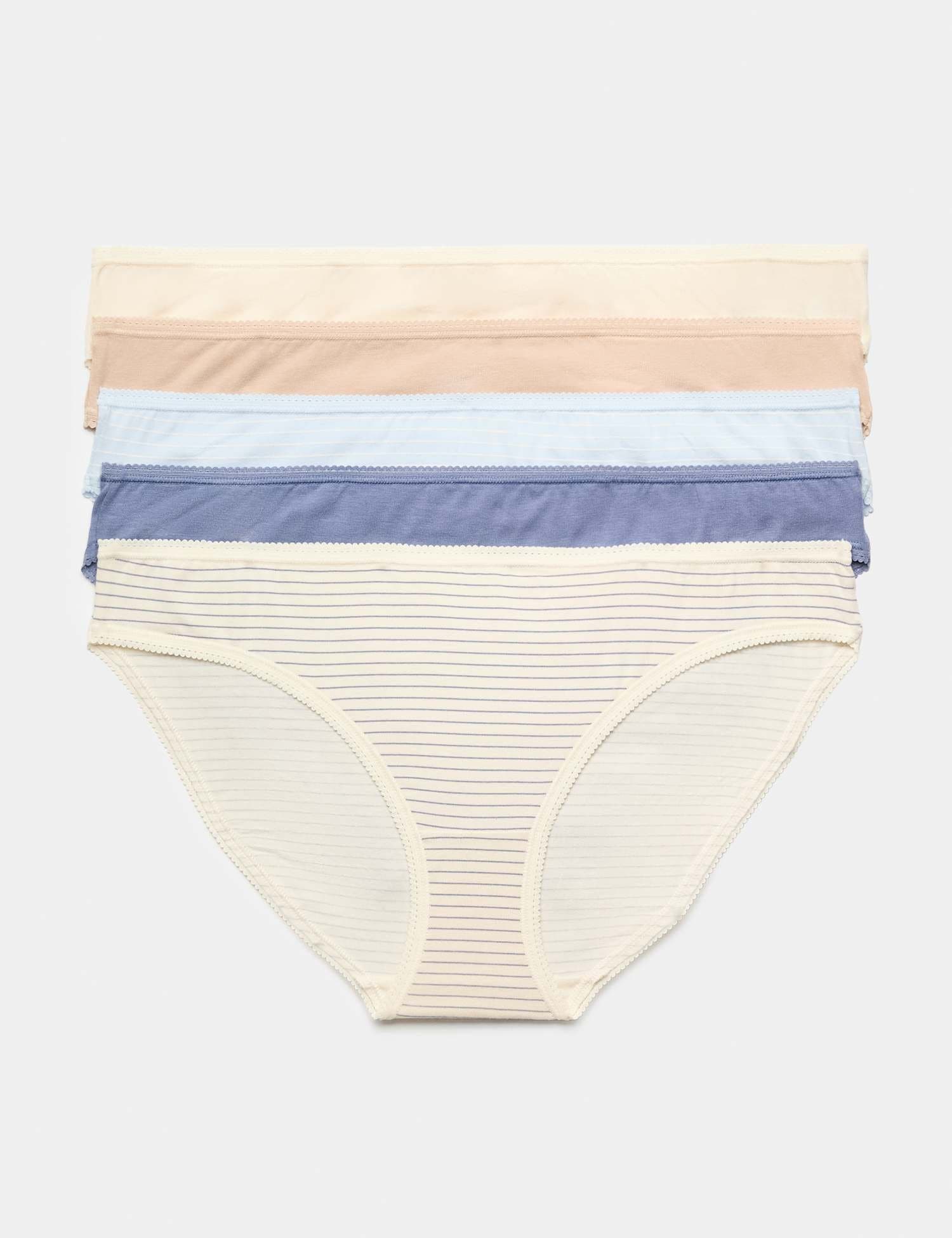Marks & Spencer M&S 5pk Cotton Lycra® Bikini Knickers Blueberry