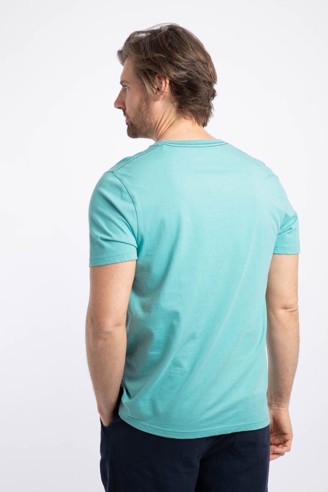 Weird Fish Weird Fish Men's Cross Shore Front Print Graphic T-Shirt in Aqua - 3