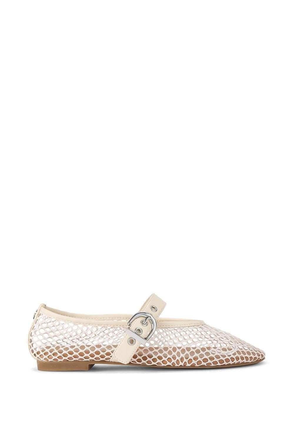 KG Kurt Geiger KG Kurt Geiger Cream Mesh Fabric Flats
