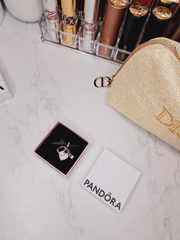 Pandora Heart Padlock Double Dangle Charm | 100% Authentic