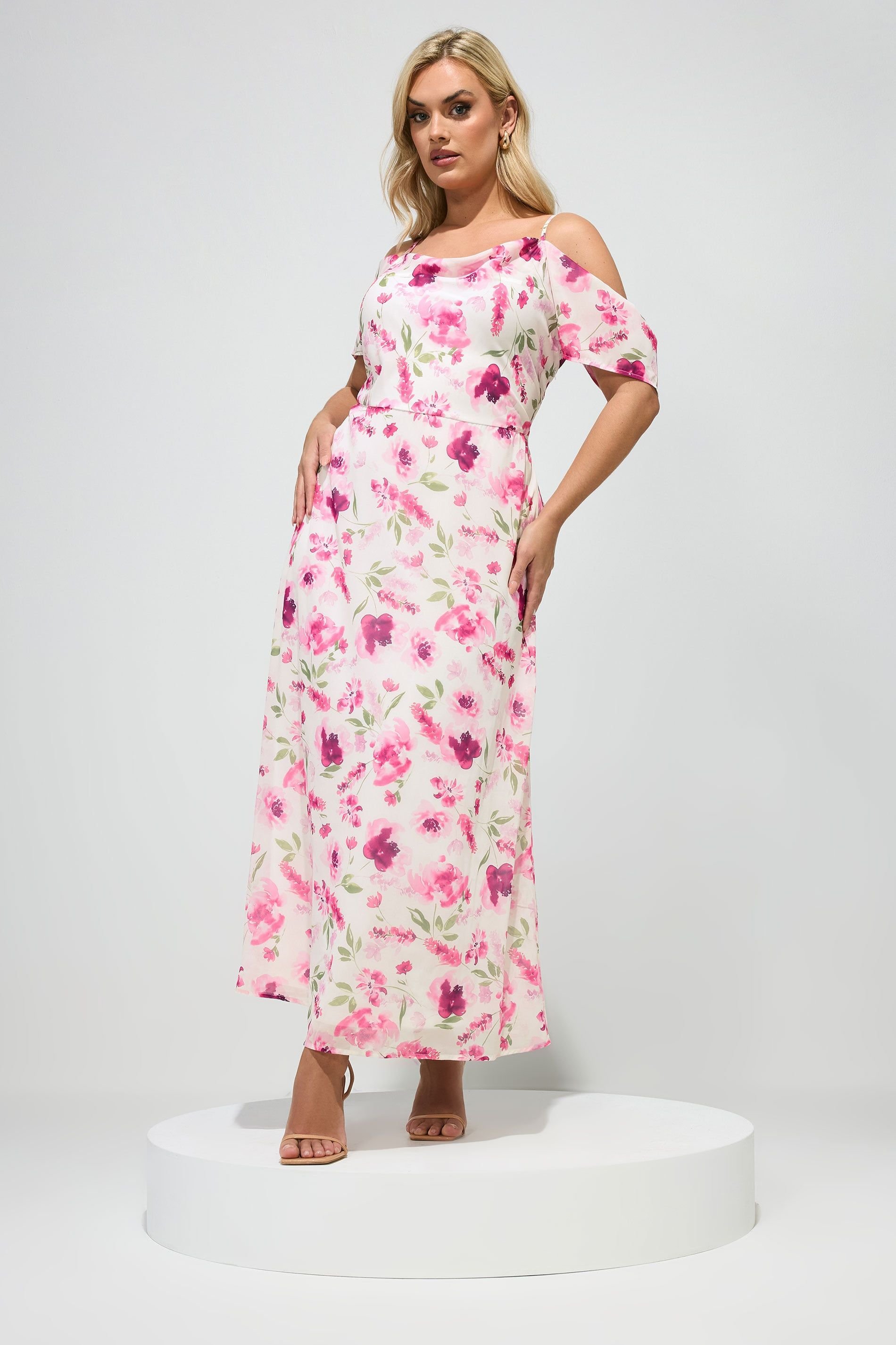 Yours Yours Women's Floral Maxi Dress in White - 4