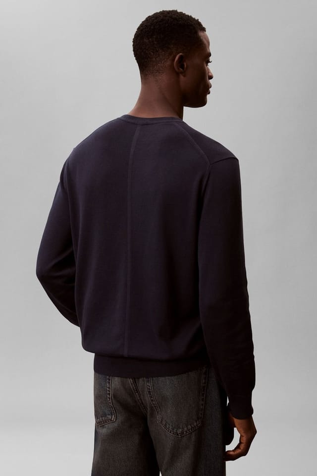 Calvin Klein Calvin Klein Men's LS Supima Cotton Crew Dark Sapphire in Navy - 2