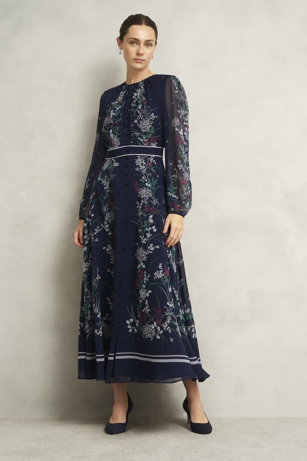 Hobbs London Hobbs London Women's Sia Silk Dress in Dark Navy