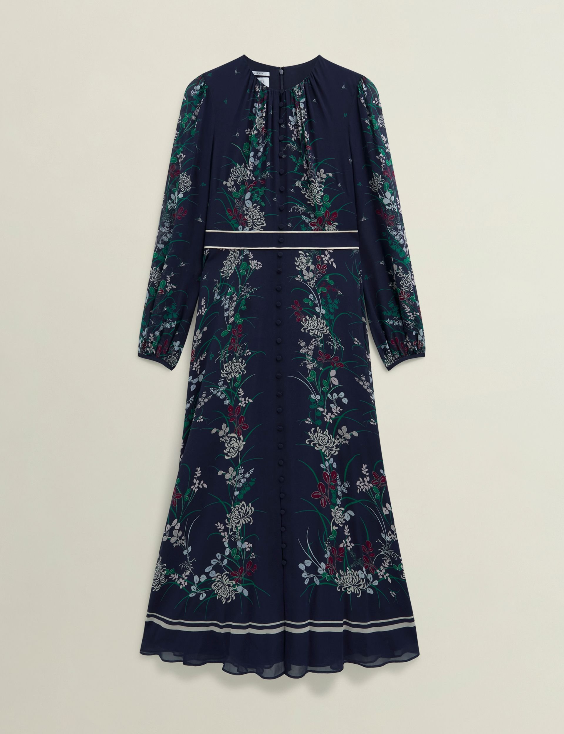 Hobbs London Hobbs London Women's Sia Silk Dress in Dark Navy - 2