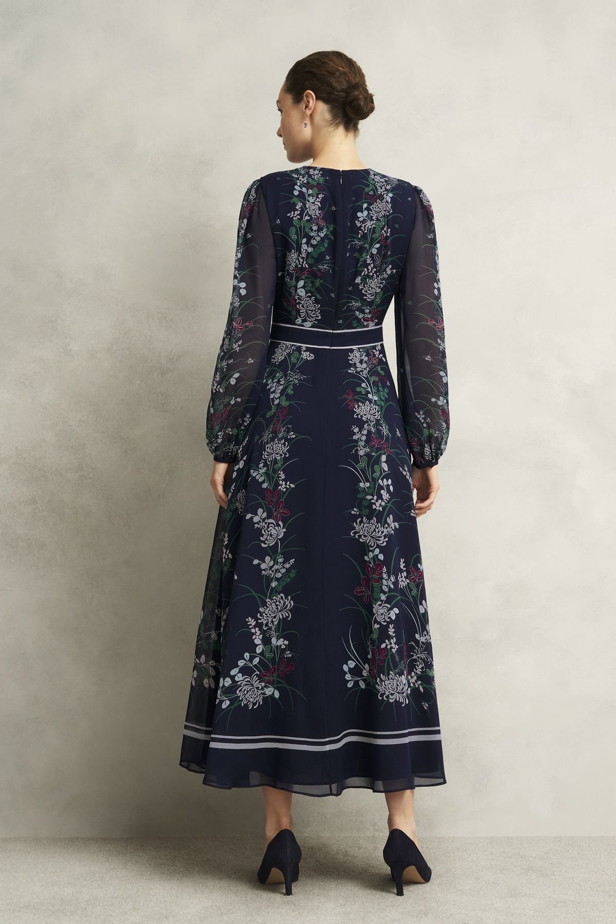 Hobbs London Hobbs London Women's Sia Silk Dress in Dark Navy - 4