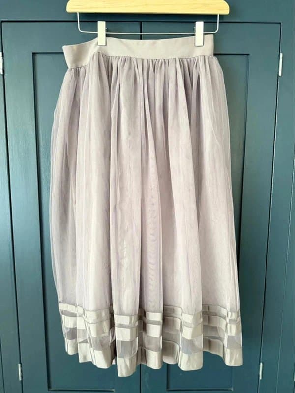 Little Mistress Little Mistress Grey Long Tulle Net Skirt Elasticated Waist BNWT Size 12