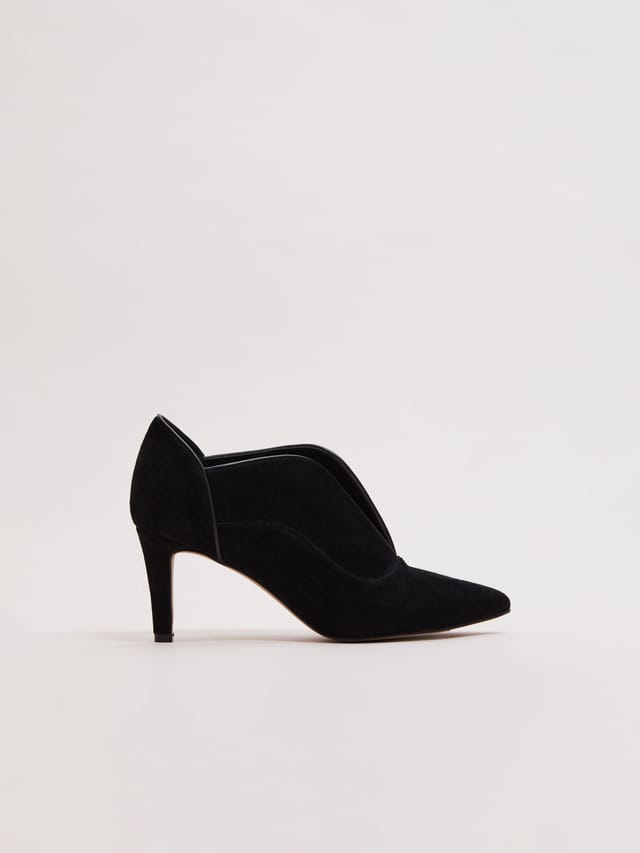 Phase Eight Phase Eight Women's Suede Split Front Shoe Boot in Black - 2