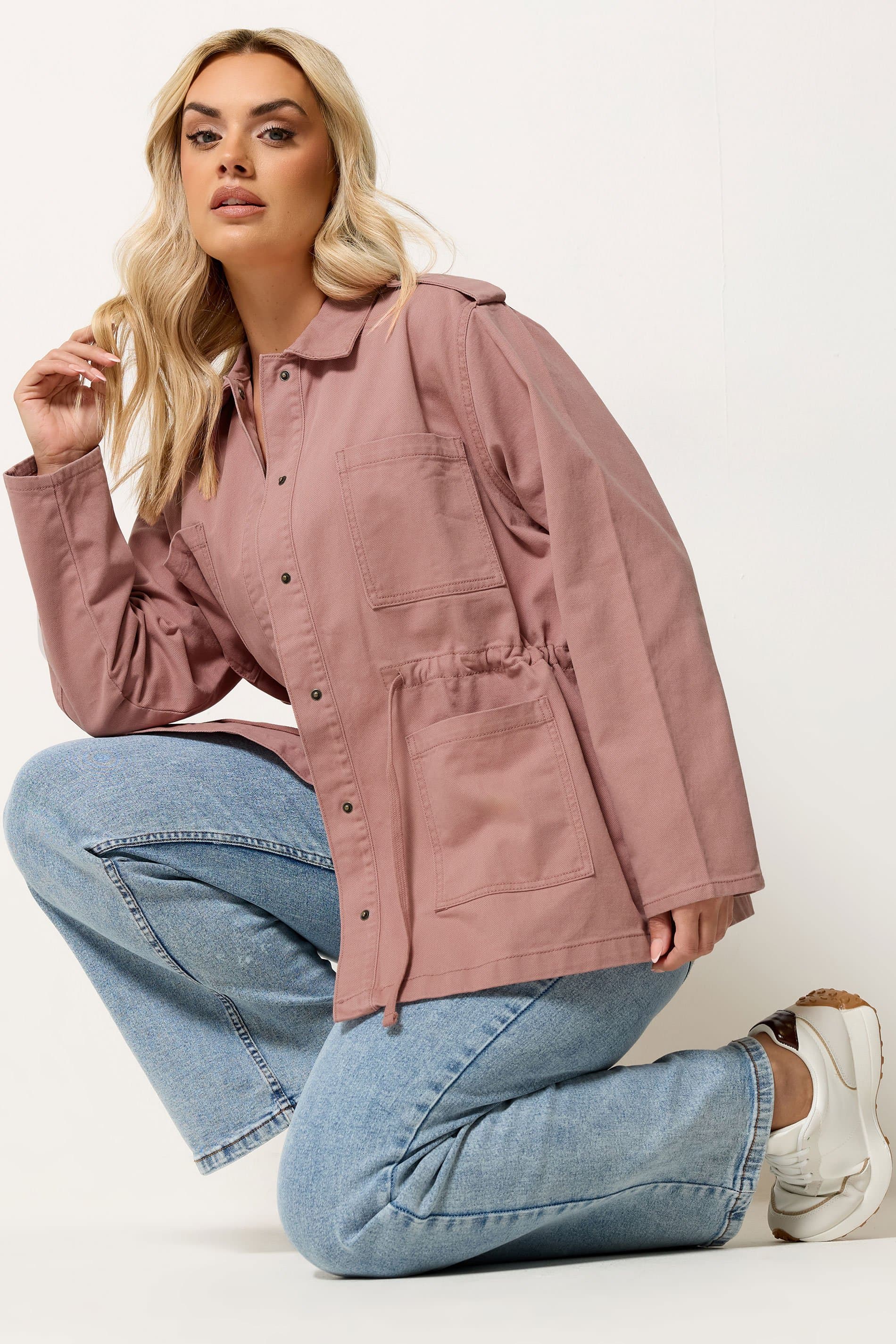 Yours Plus Size Pink Carpenter Jacket