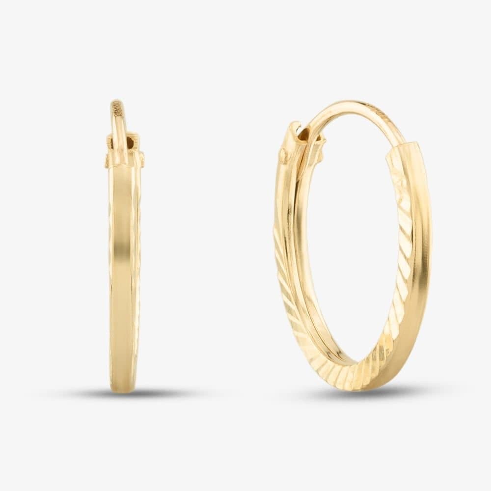 T.H.Baker T.H.Baker Women's 9ct Yellow Gold Sleeper Hoop Earrings 1.51.1879
